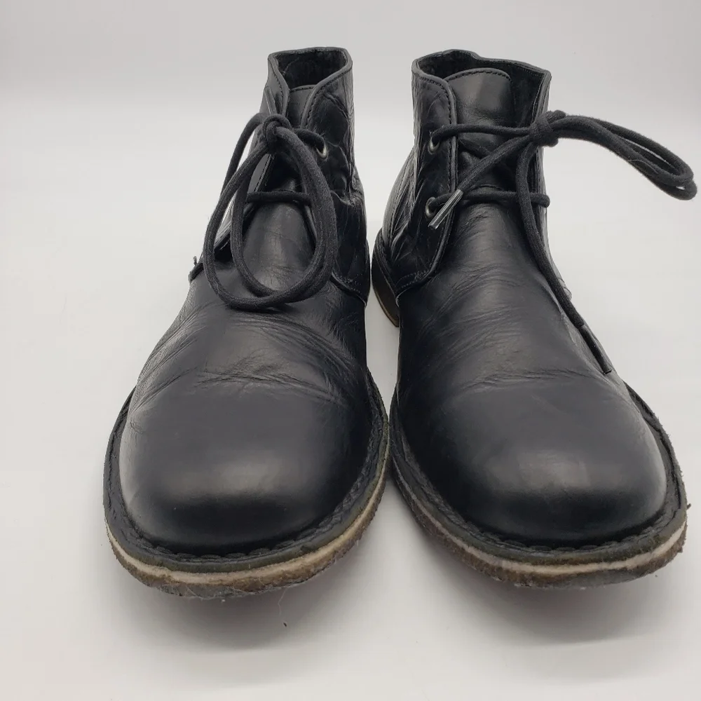 UGG Men US 9.5 EU 42.5 3275 black Leighton chukka desert boots leather lace up